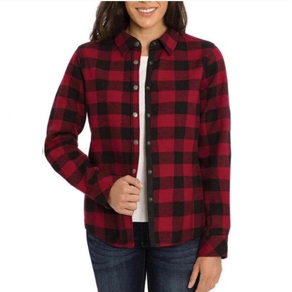 Orvis Jackets & Blazers - NEW Orvis Pinnacle Shirt Jacket Red Women XS Fleece Lined Shacket Buffalo Plaid